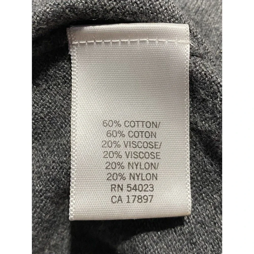 Banana Republic Cotton Sweater Gray Crewneck M Knit Pullover Mens Long Sleeve